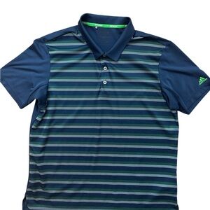 Adidas Climacool Men’s Short Sleeve Polo Shirt‎ Size Large Blue & Green